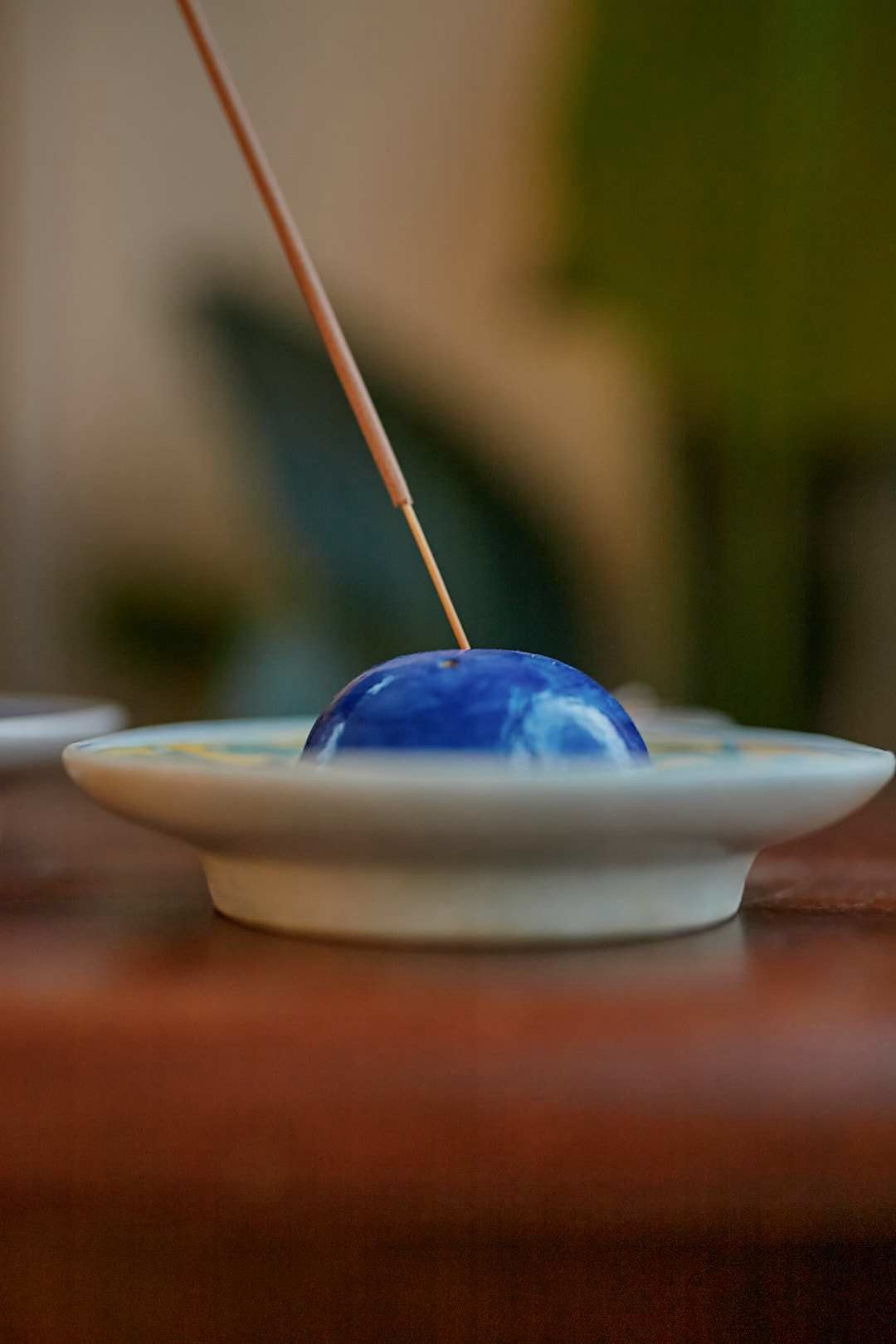 India Pottery Incense Tray(blue)