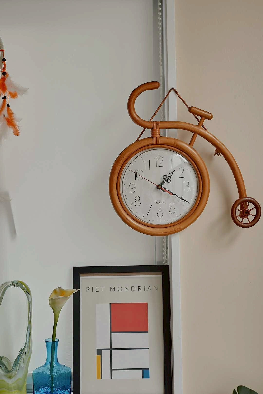 Rattan Bicycle Clock
