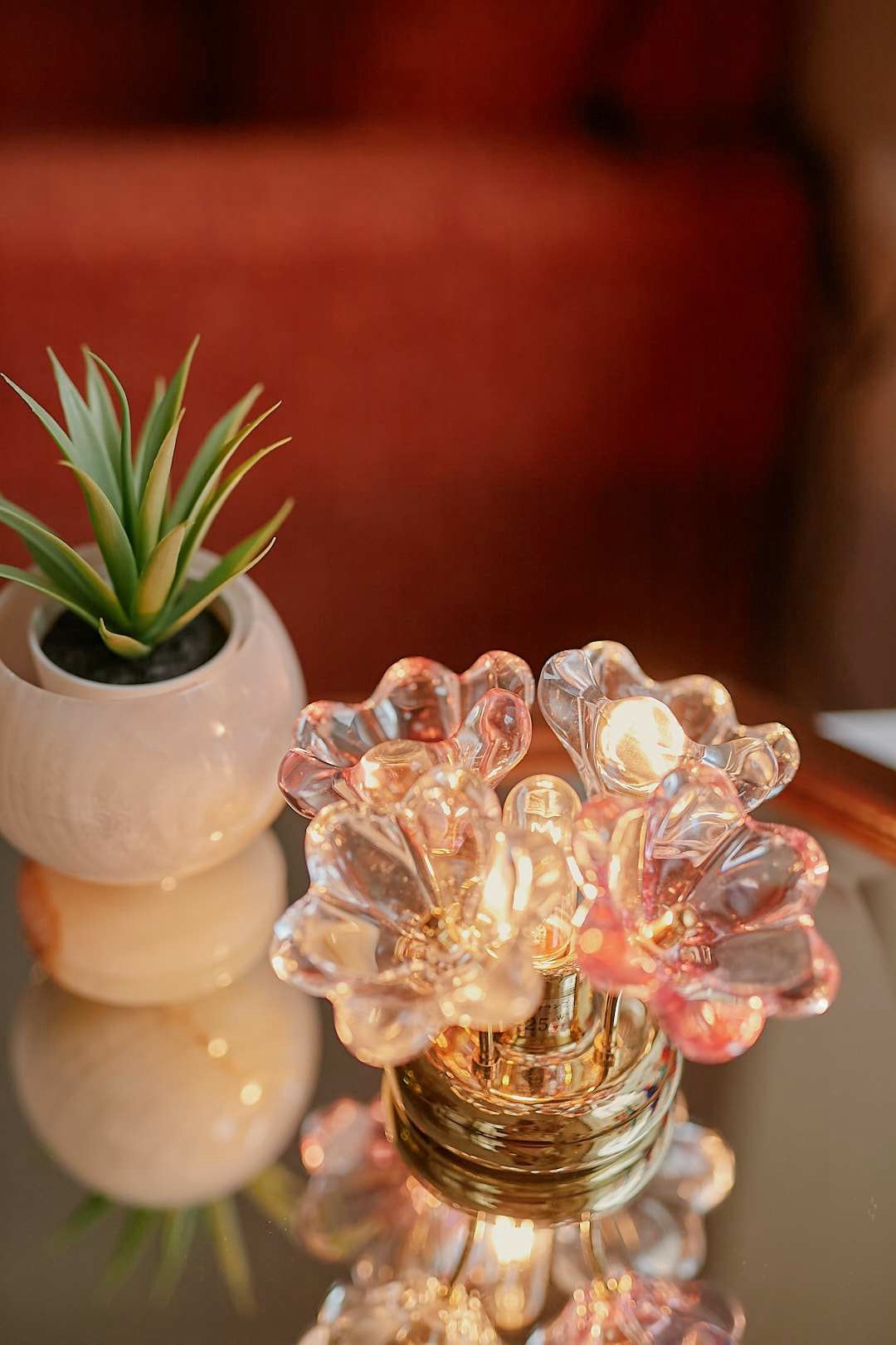 HOYA Crystal フラワーガラスランプ