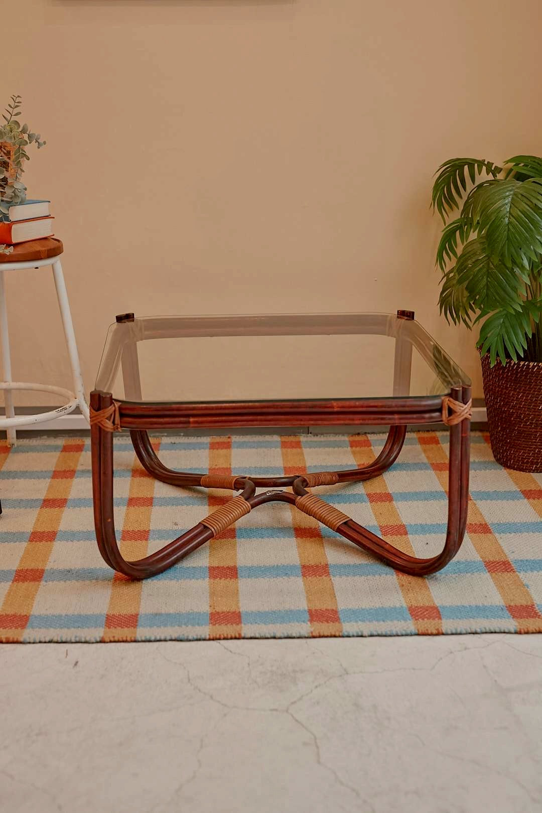 Arch Rattan Glass Table