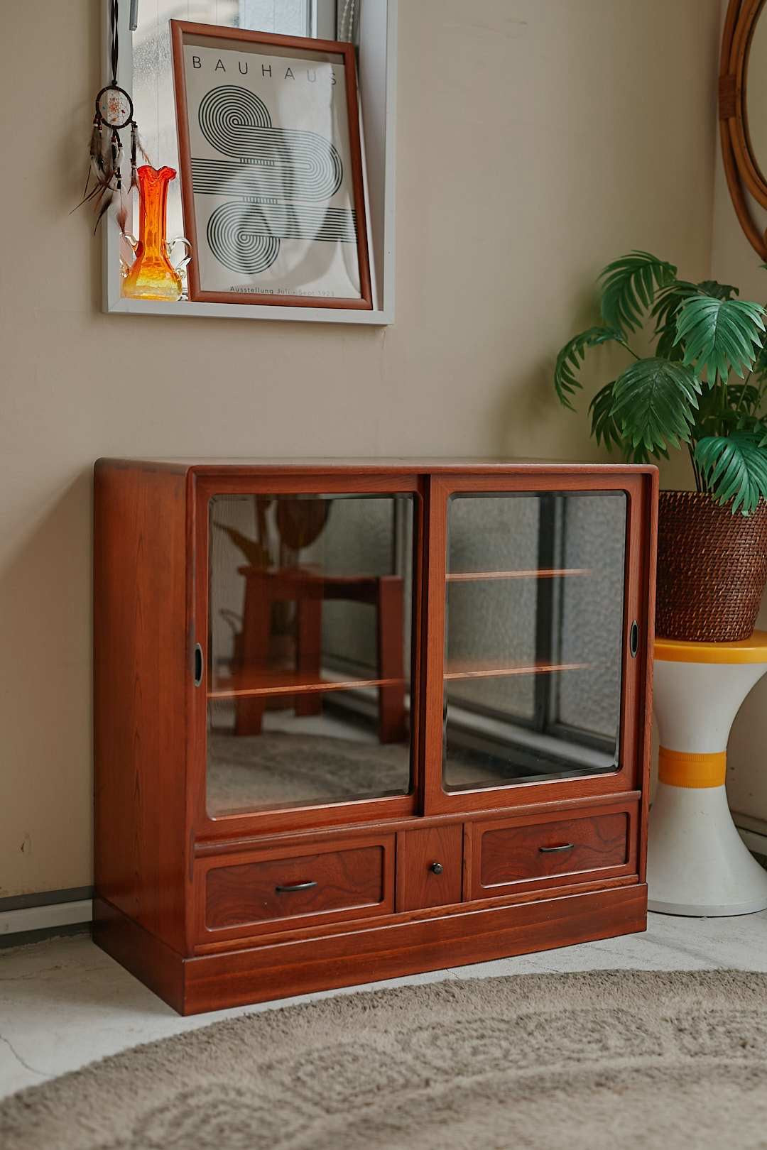 Wood Sliding Glass Cabinet