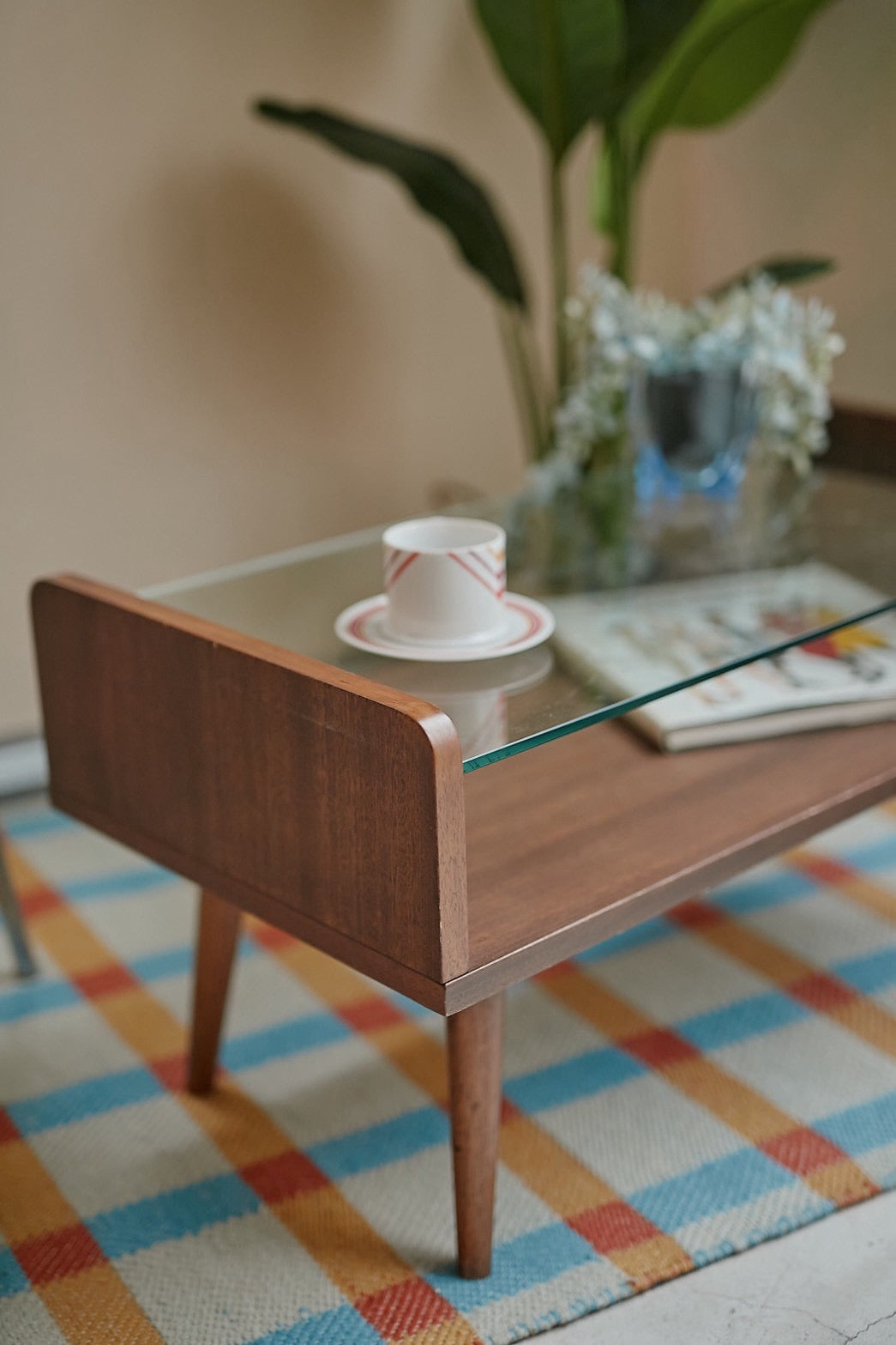 Glass top coffee table
