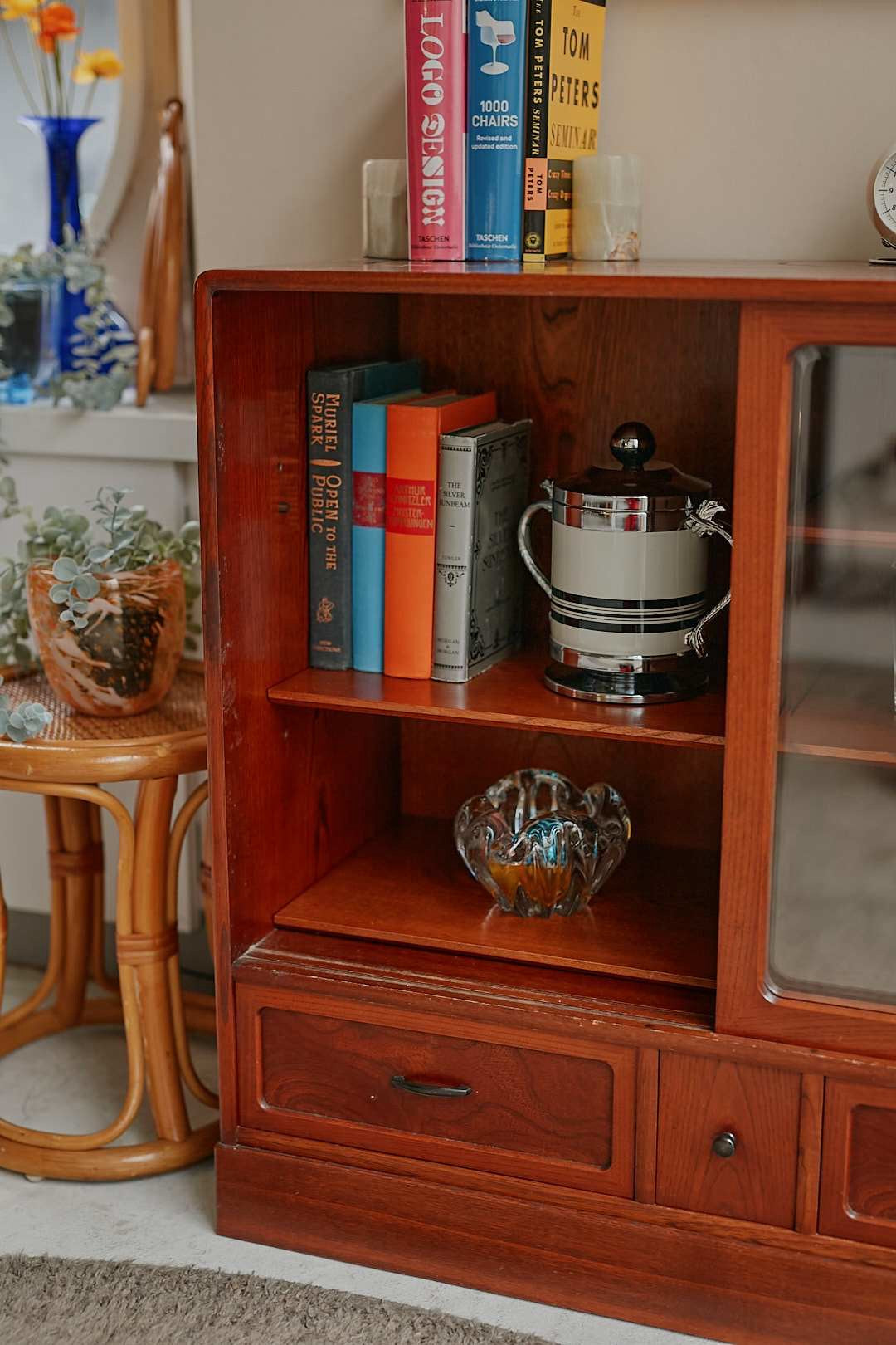 Wood Sliding Glass Cabinet