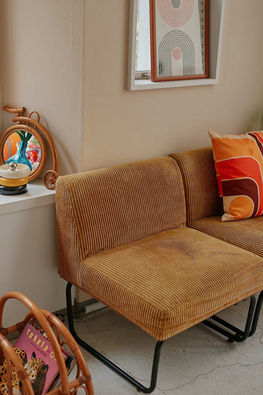 Mustard Corduroy Separate Sofa