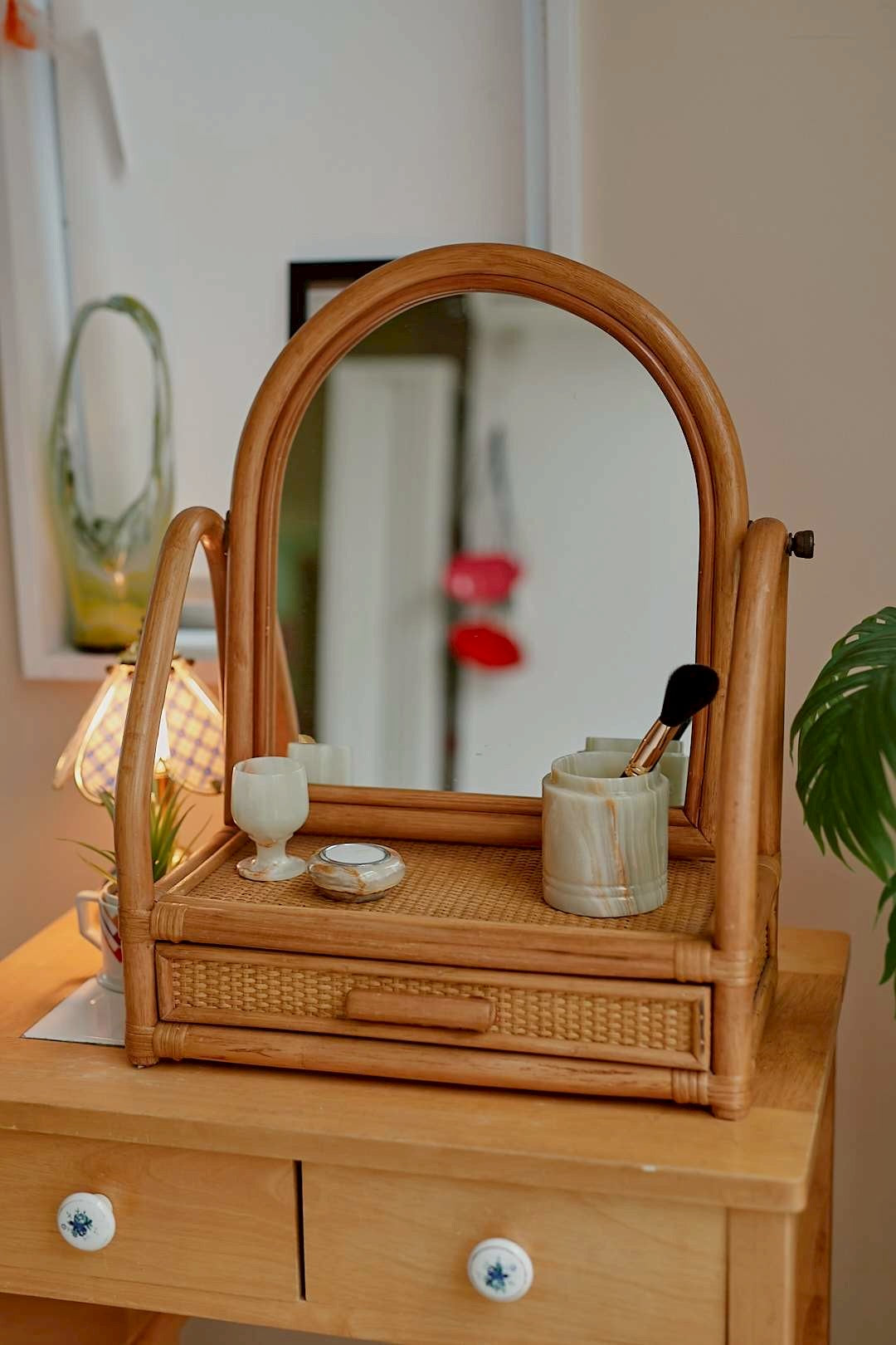 Rattan Tabletop Dresser