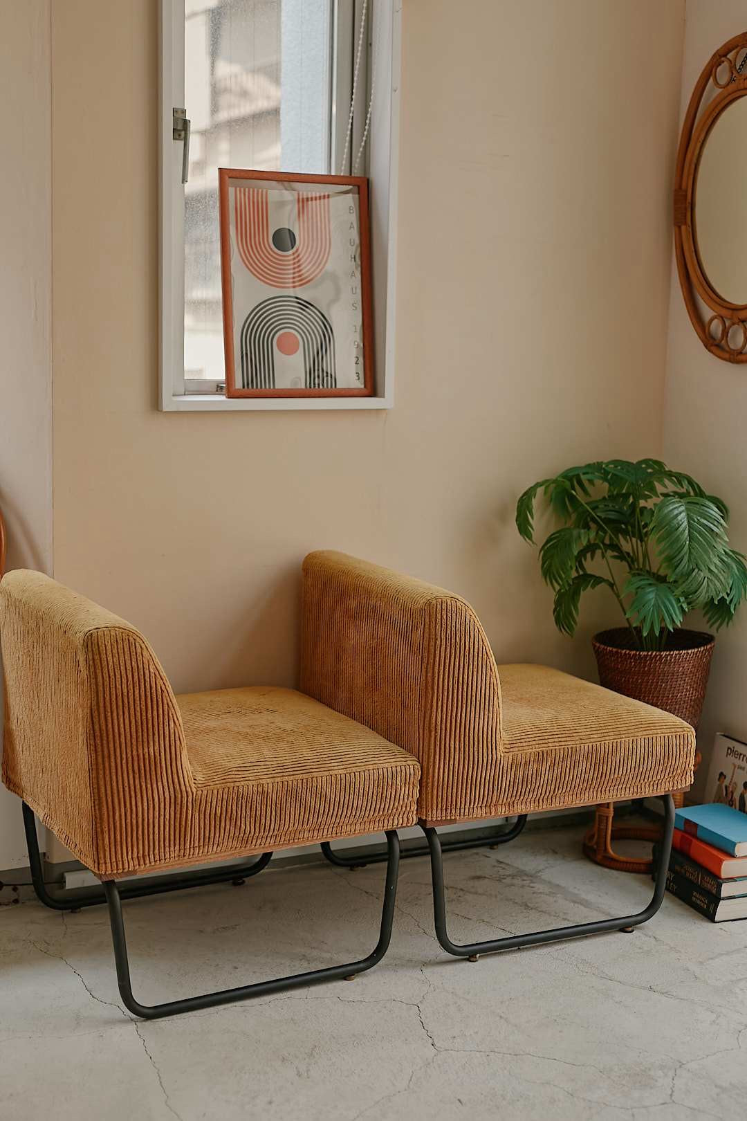 Mustard Corduroy Separate Sofa