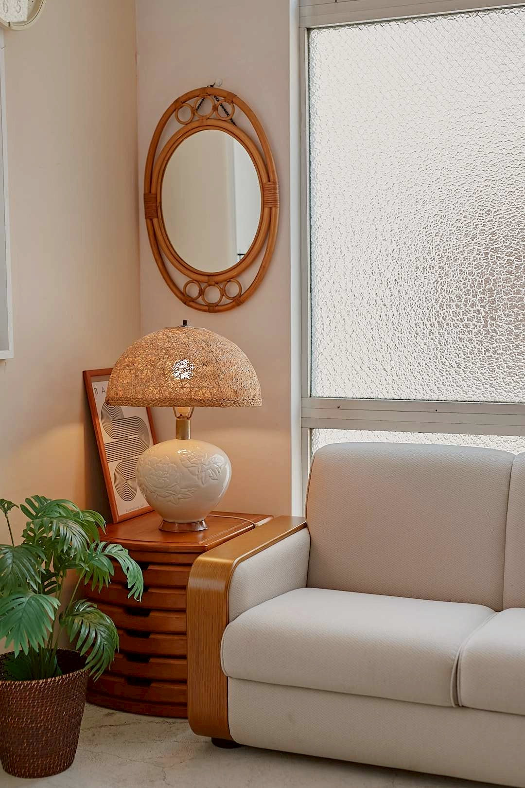 Rattan Ceramic Lamp