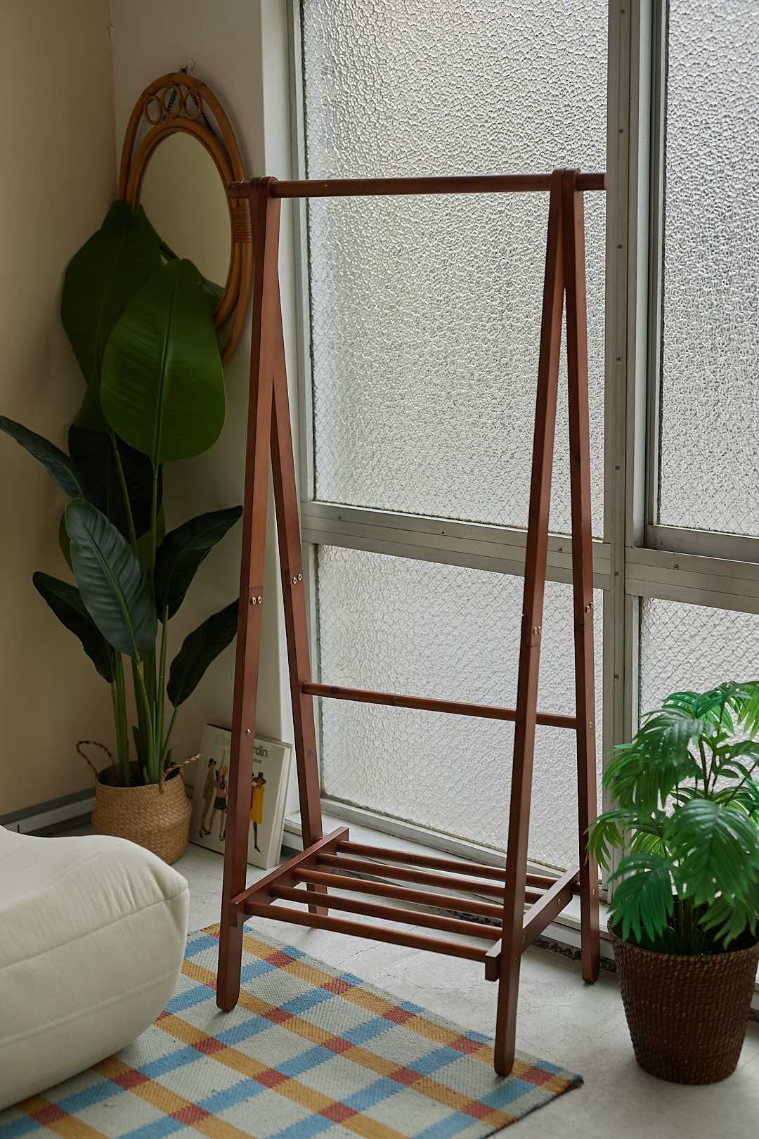 Folding Wooden Clothes Rack