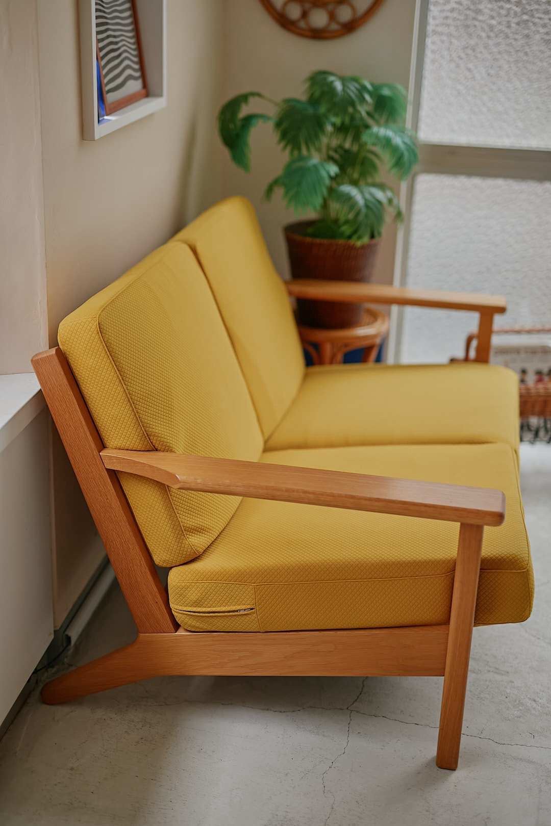 unico Yellow Wood Sofa