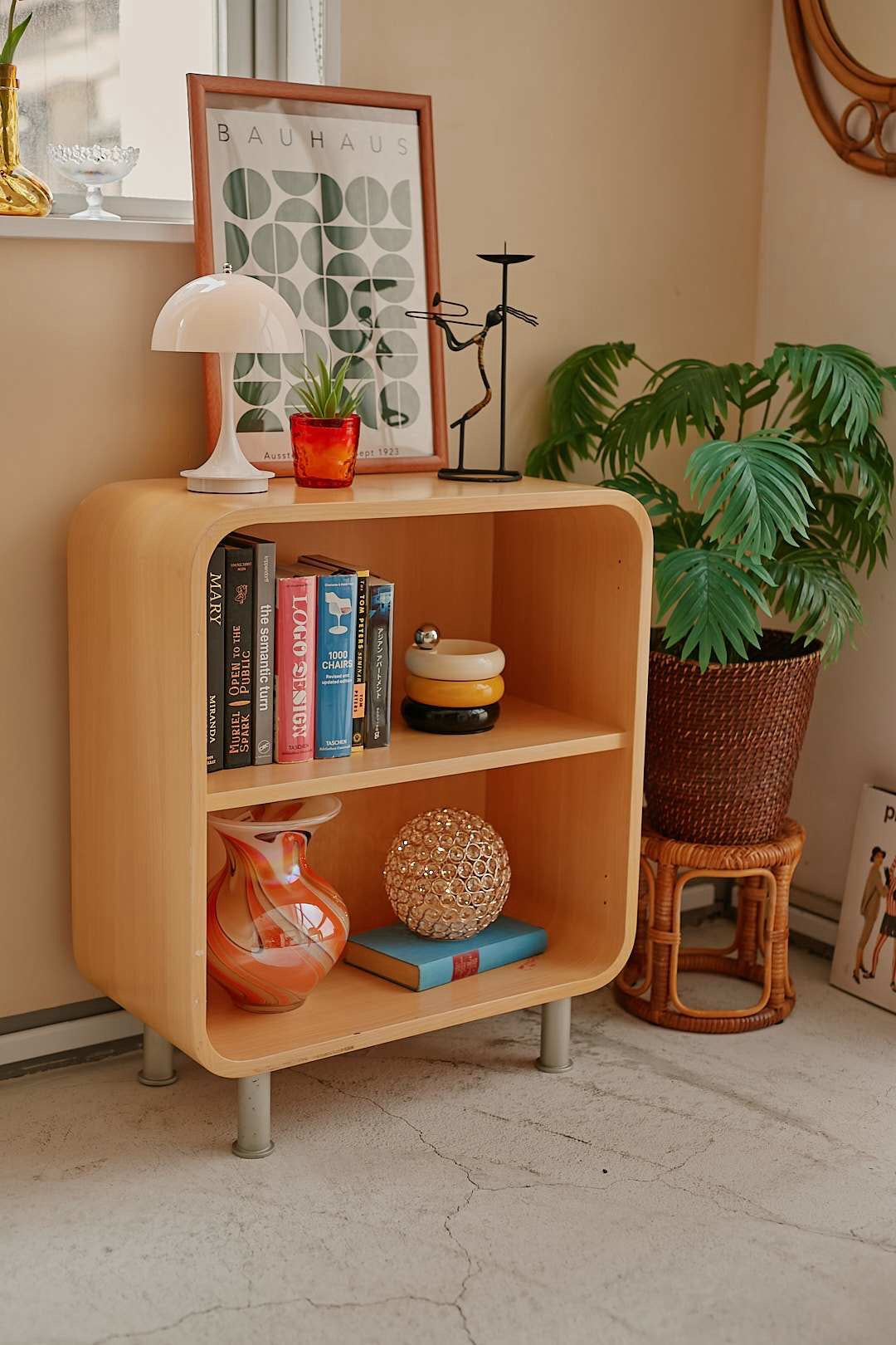 Natural Wood Arch Open Shelf