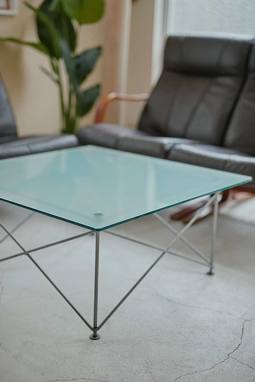 Grid Square Glass Table