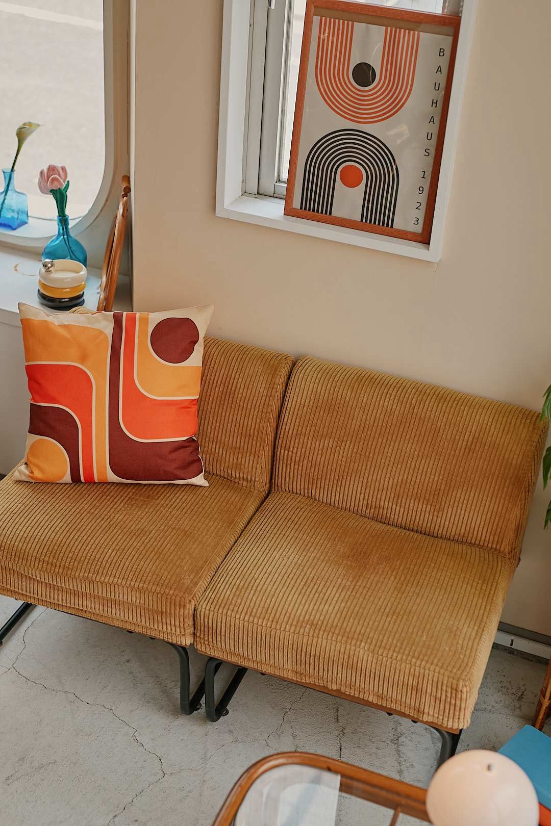 Mustard Corduroy Separate Sofa