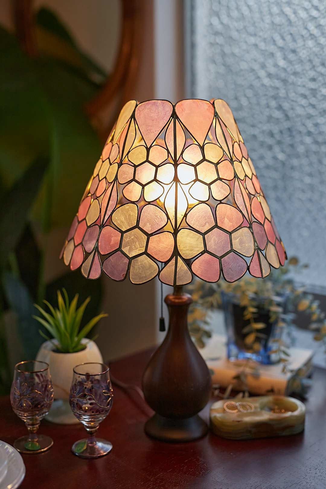 Pastel Flower Capiz Lamp