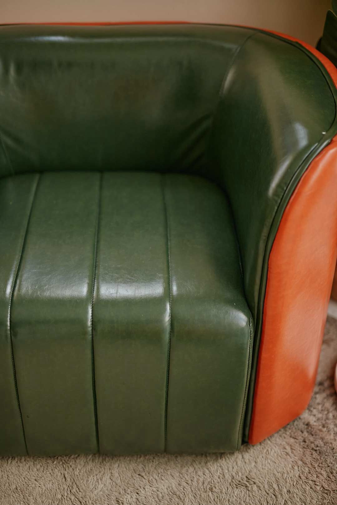 Orange×Green Vintage Lounge Sofa