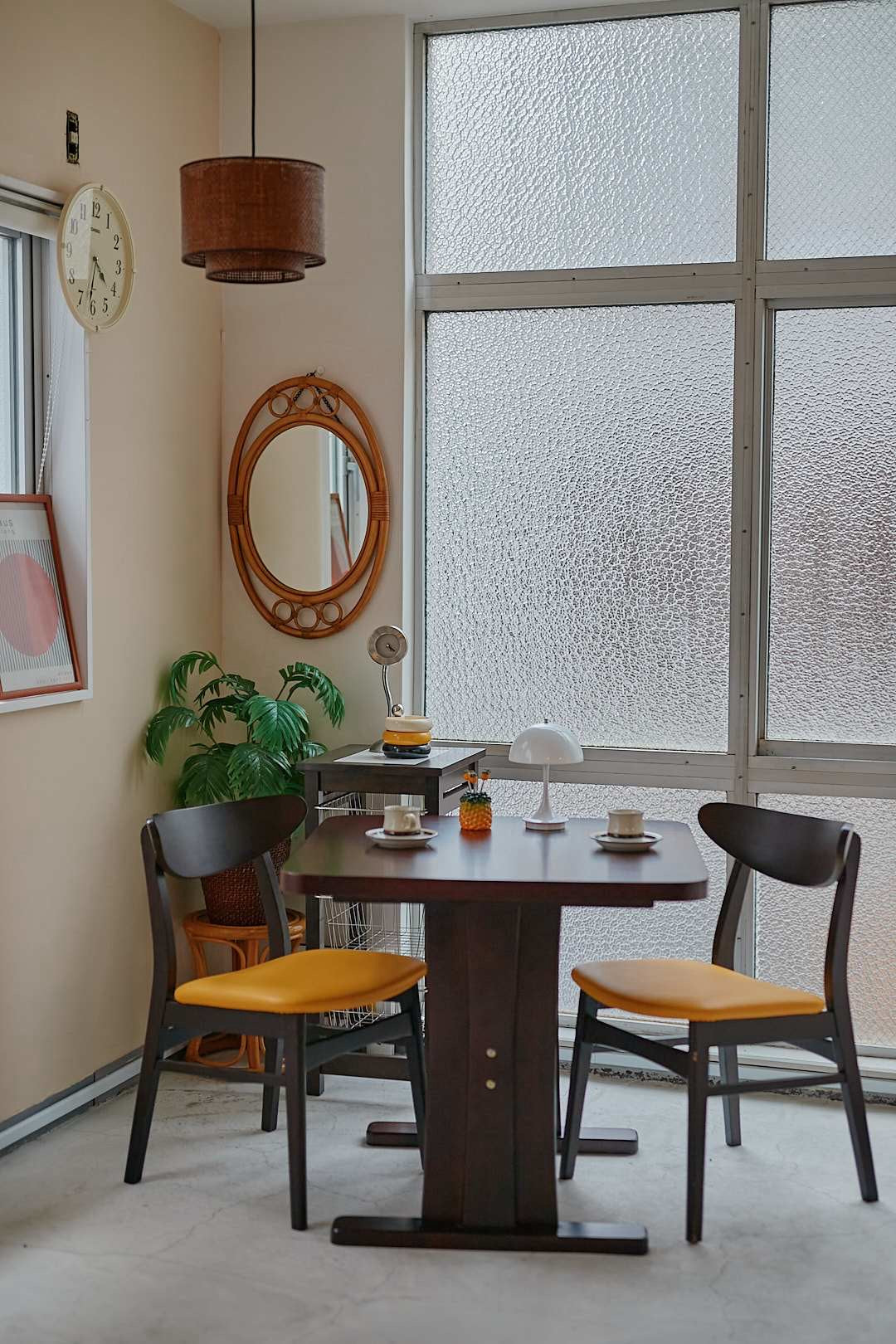 Dark Brown& Mustard Dining Set