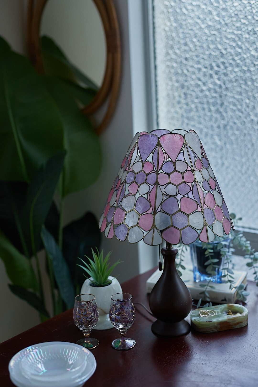 Pastel Flower Capiz Lamp