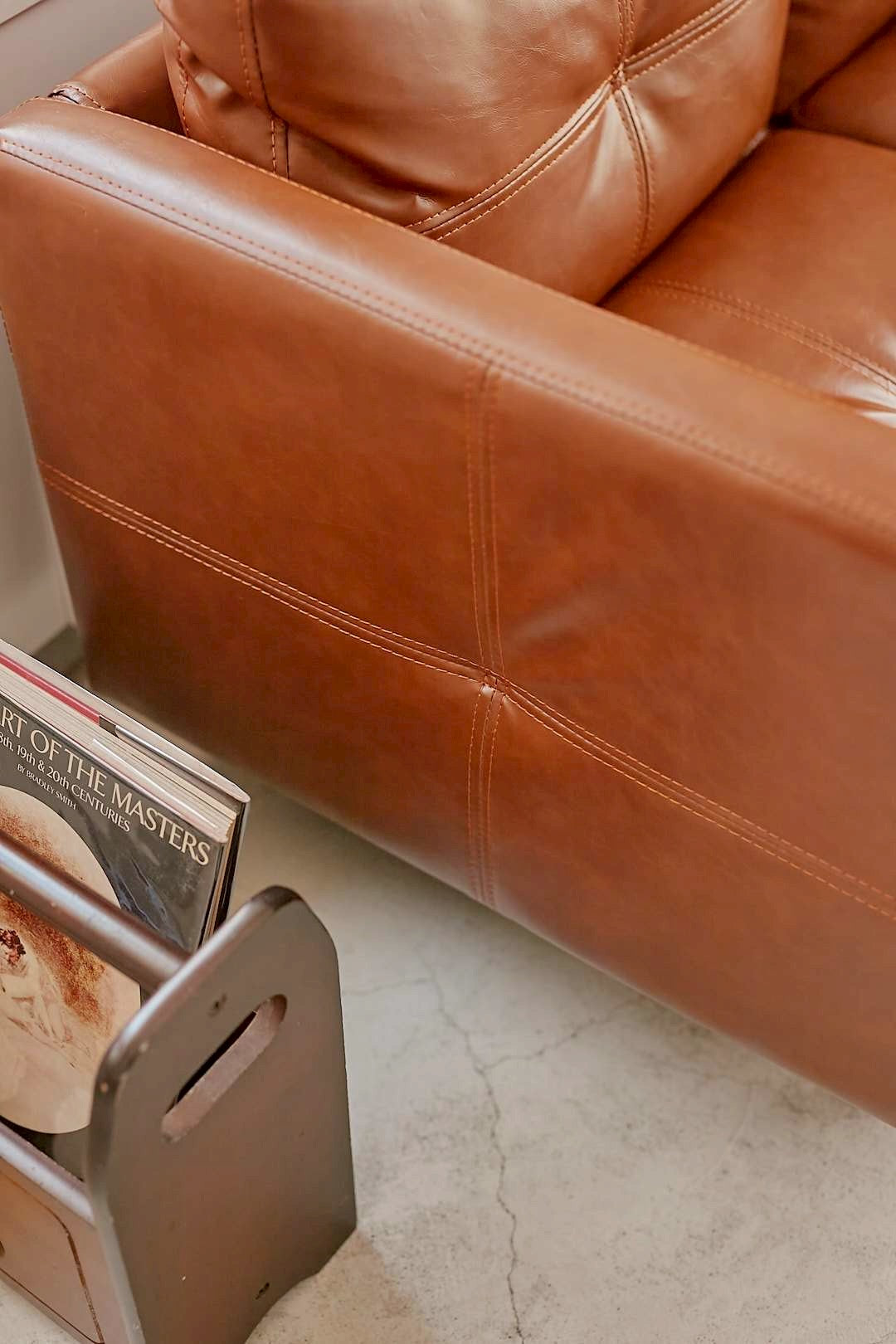 BrownLeather Ottoman Sofa