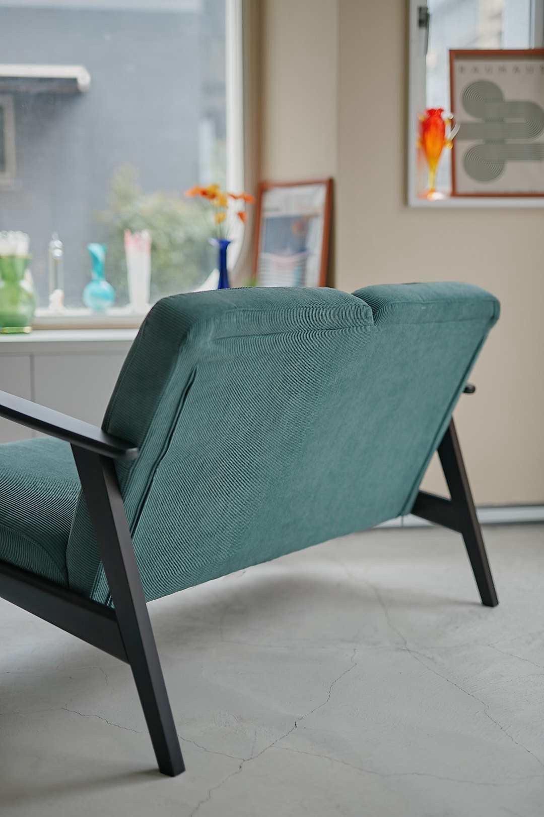 Blue Green Corduroy Sofa