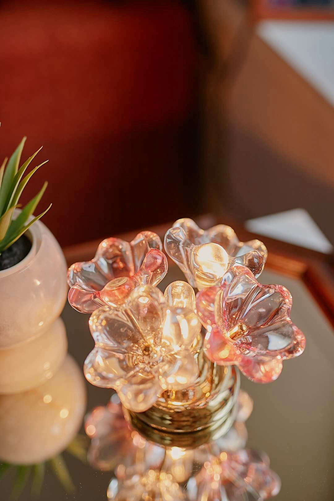 HOYA Crystal フラワーガラスランプ