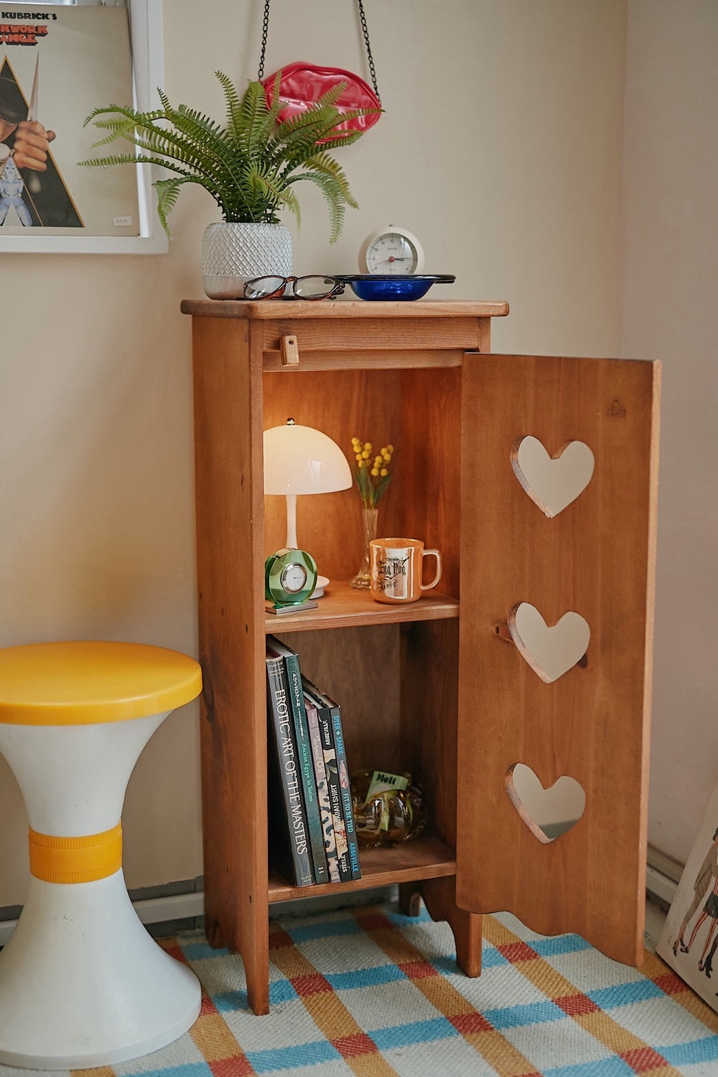 Wood heart cabinet