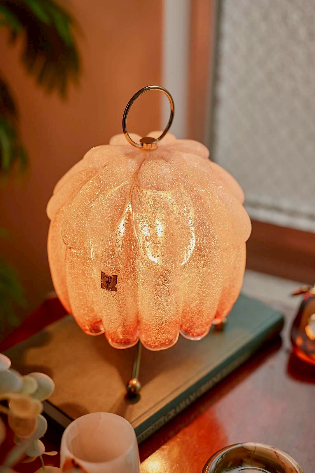 Pink Bubble Glass Lamp