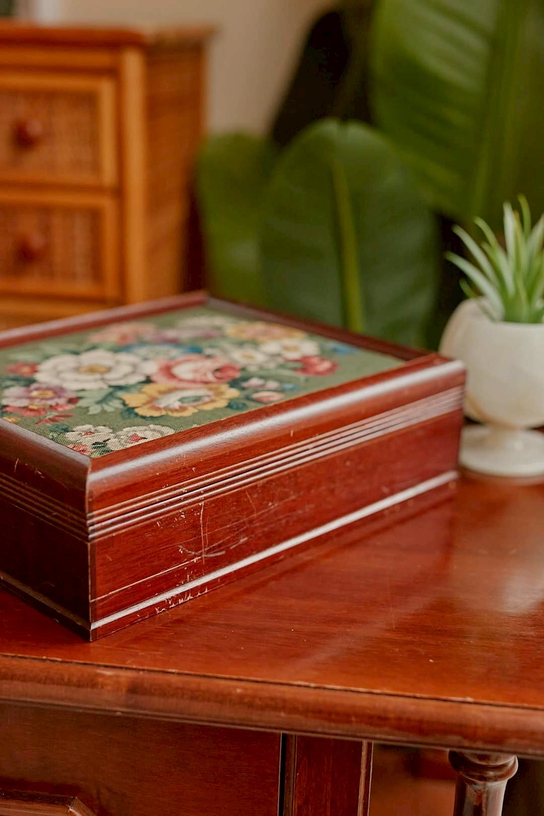Flower fabric jewelry box