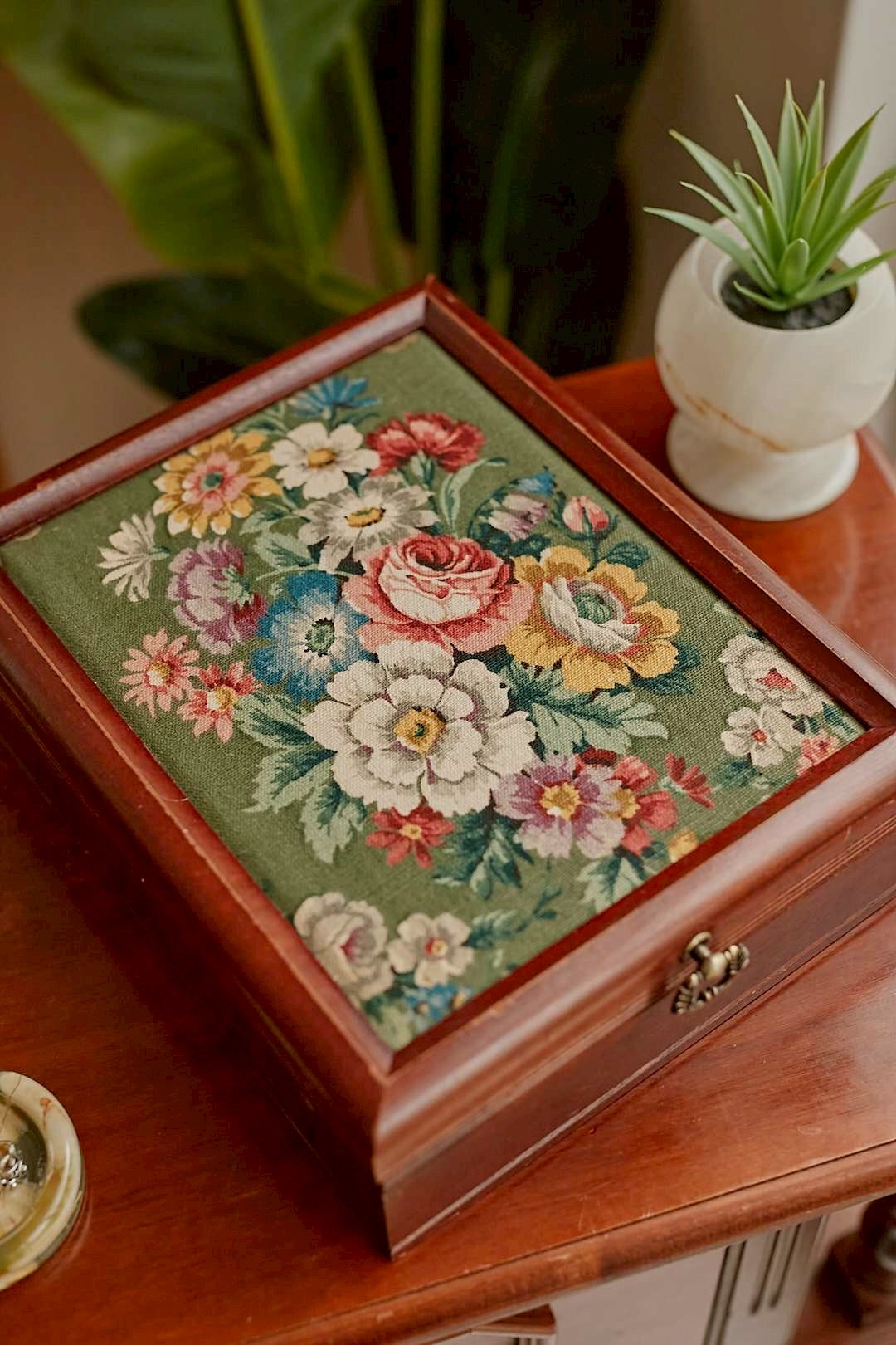 Flower fabric jewelry box