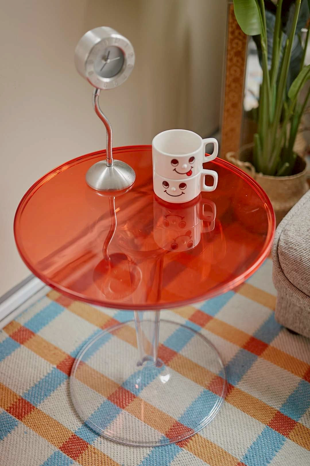 Red Clear Accent Table