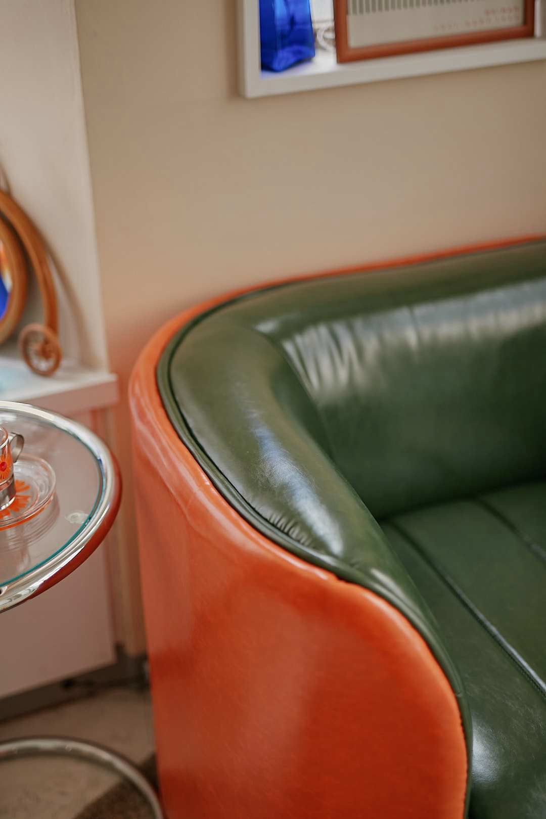 Orange×Green Vintage Lounge Sofa