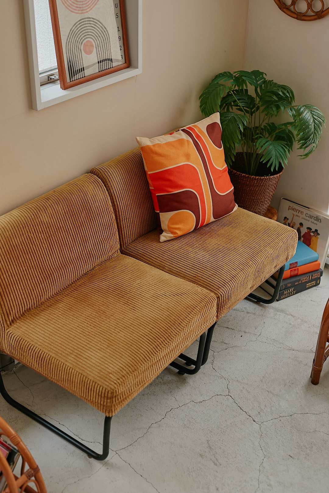 Mustard Corduroy Separate Sofa