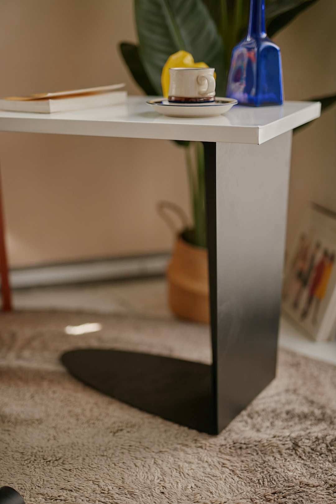 Postmodern White Side Table
