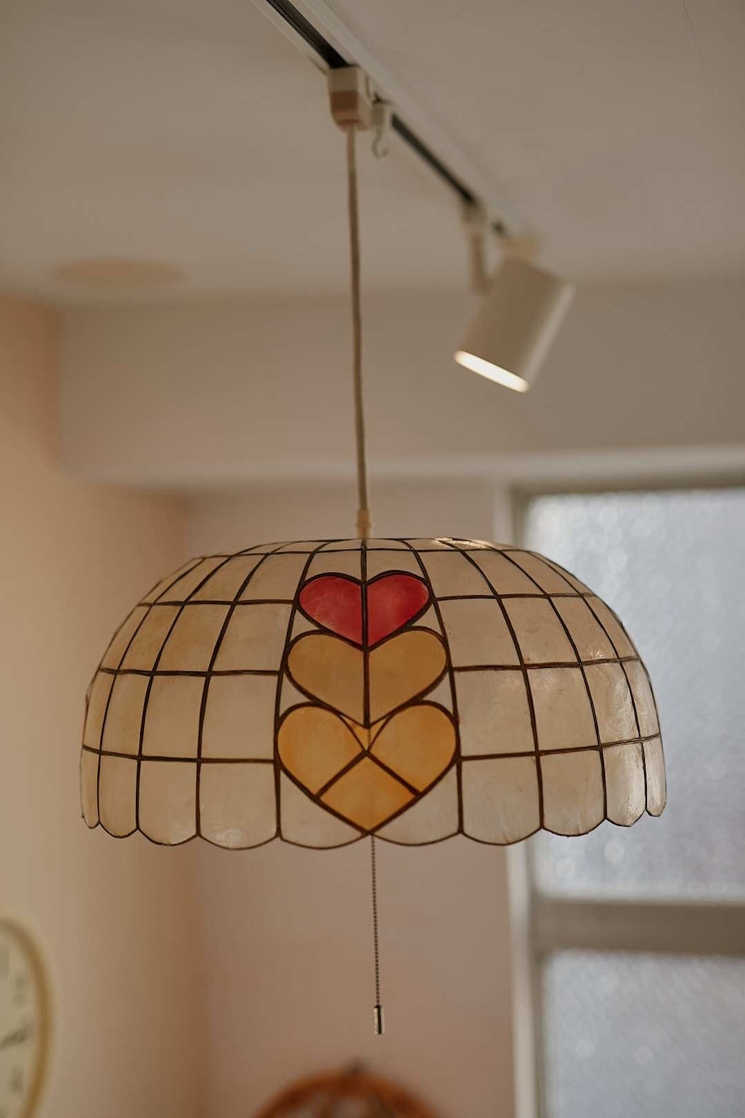 Capiz Heart Pendant Light