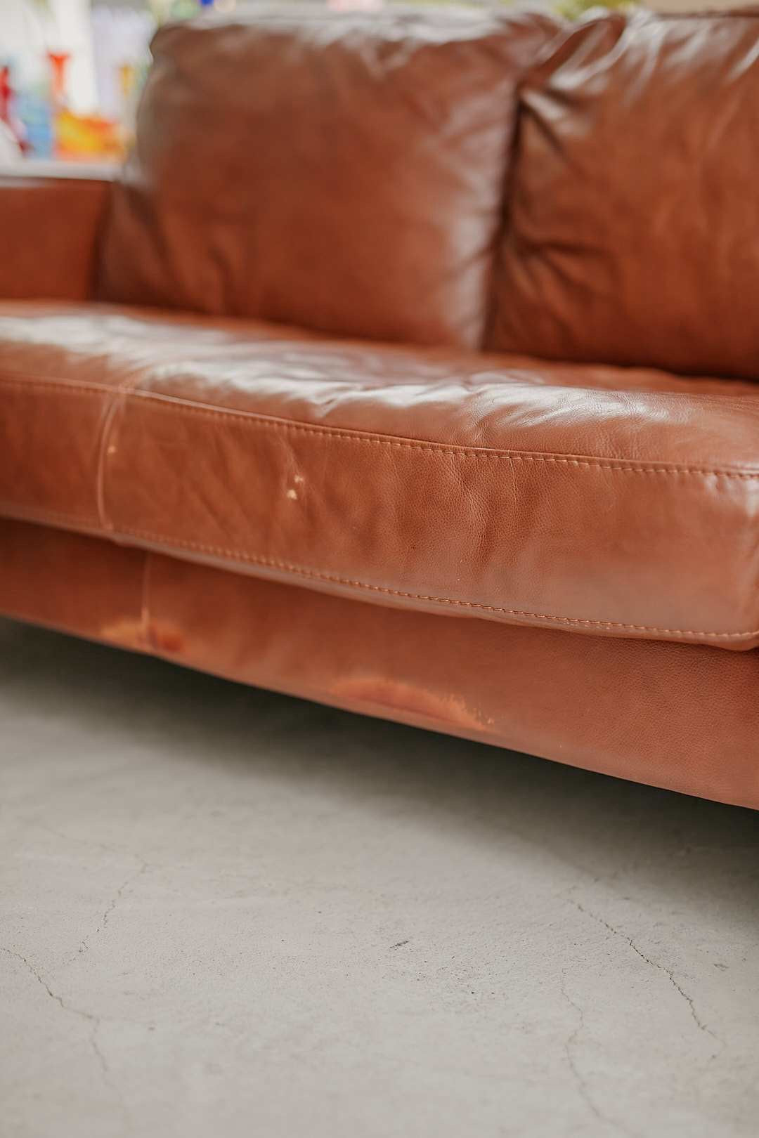 Cognac Vintage Leather Sofa