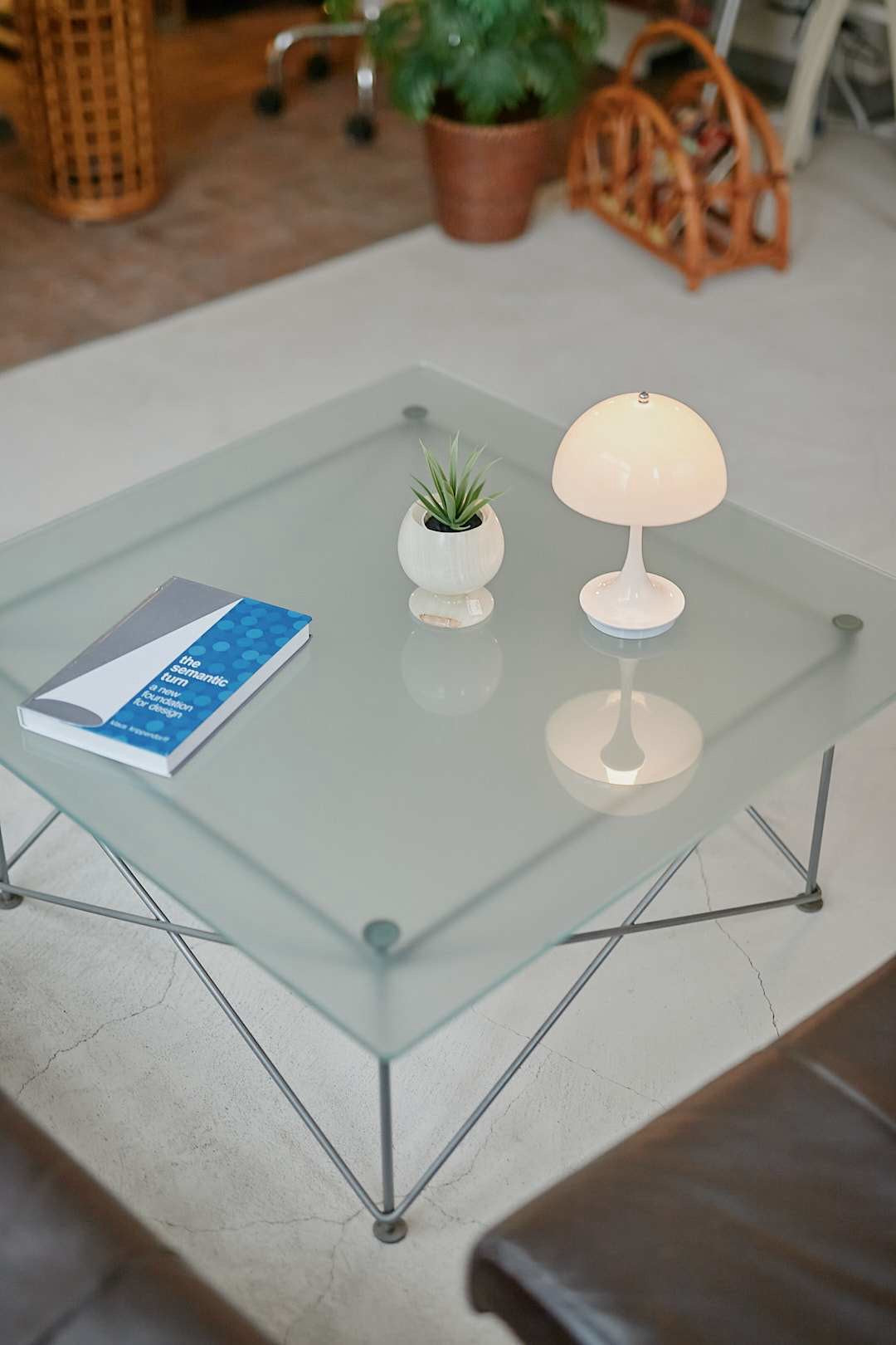 Grid Square Glass Table
