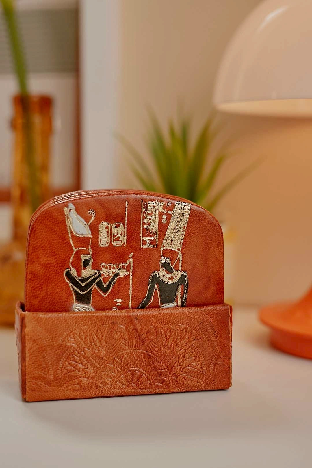 Egyptian leather coaster