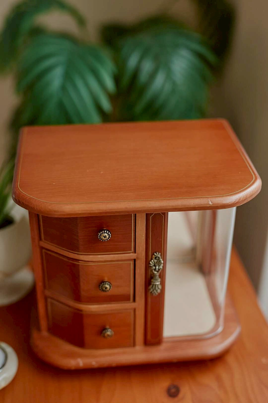 Wood jewelry cabinet