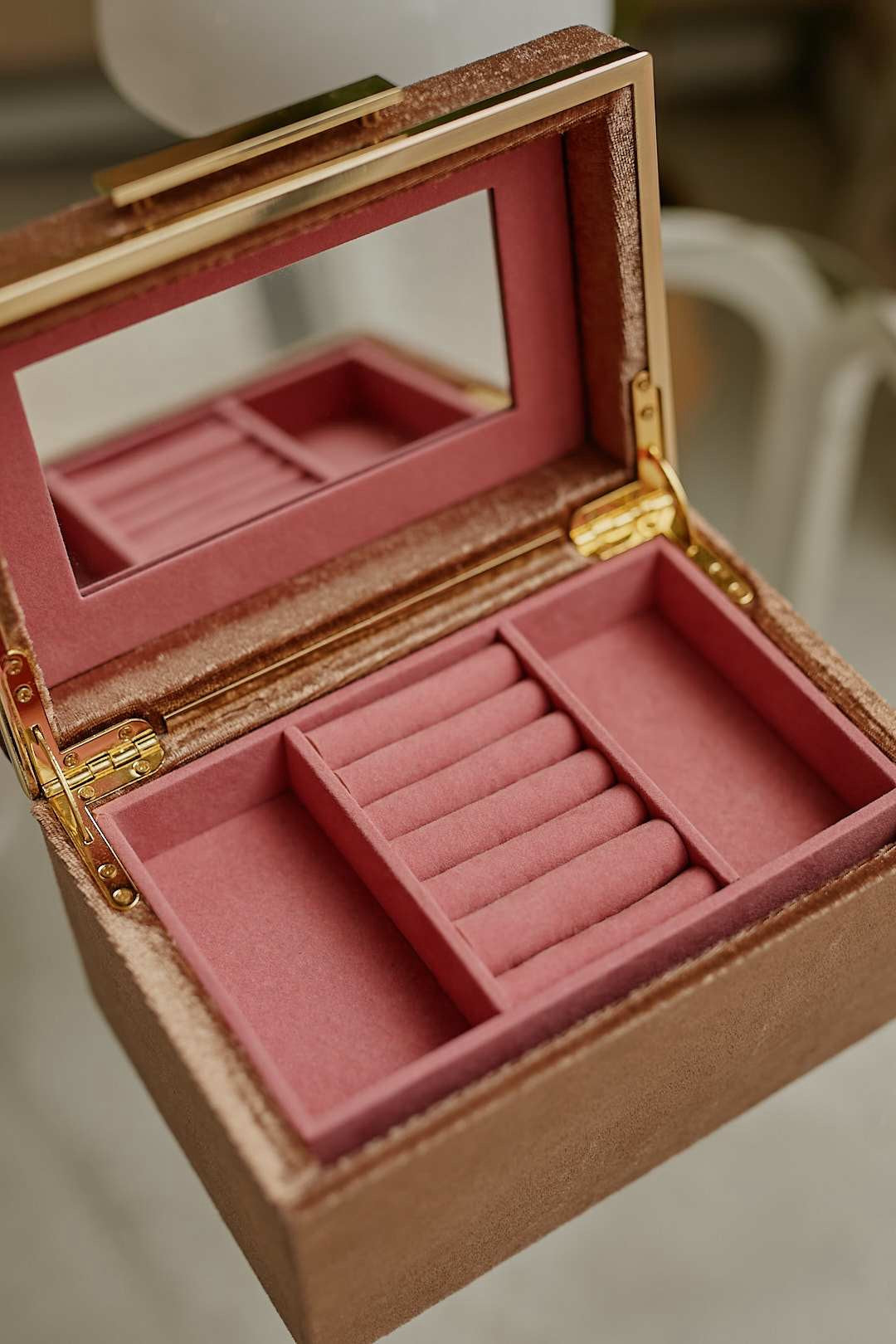 Pink Velvet Jewelry Box