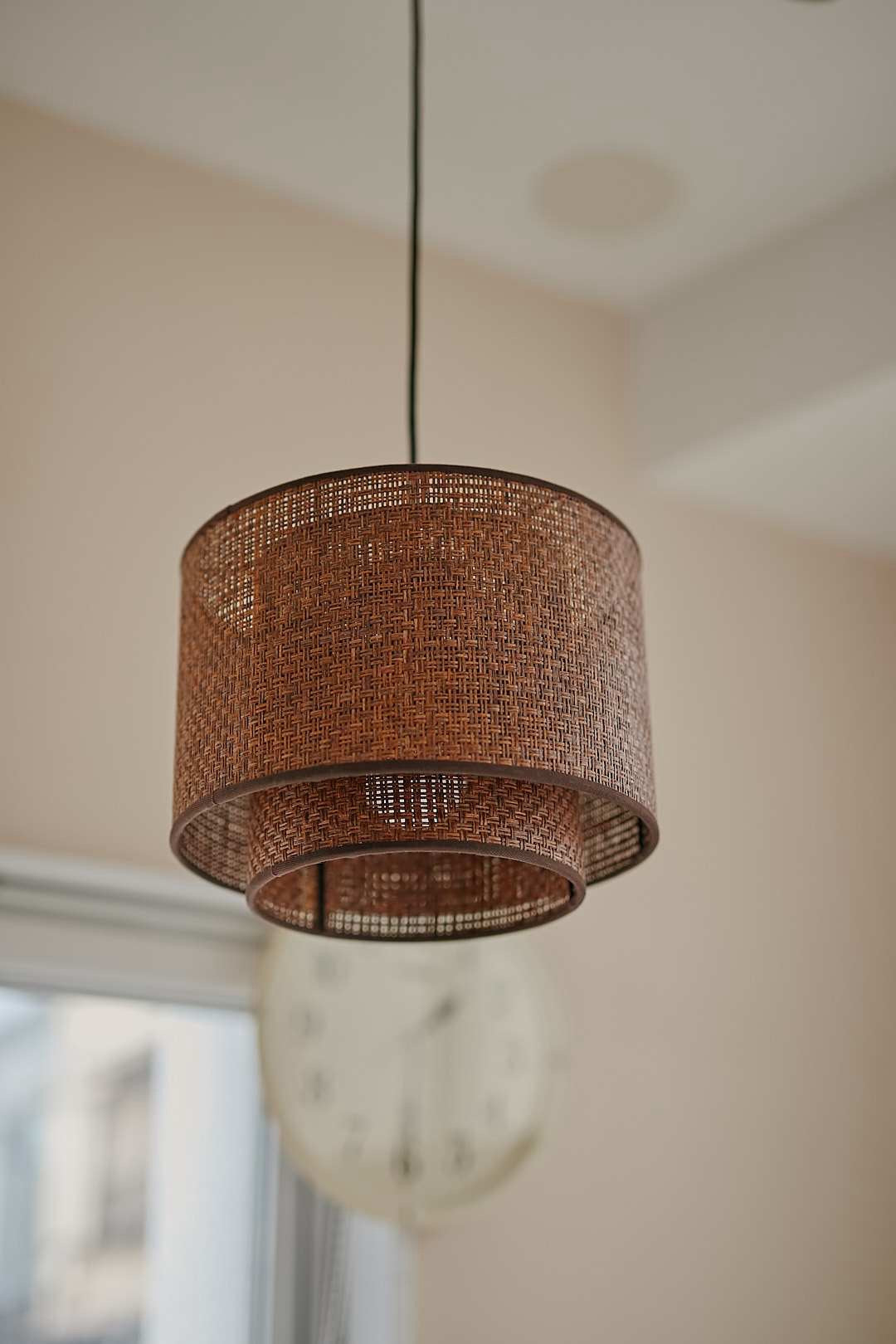 Double Rattan Pendant Light