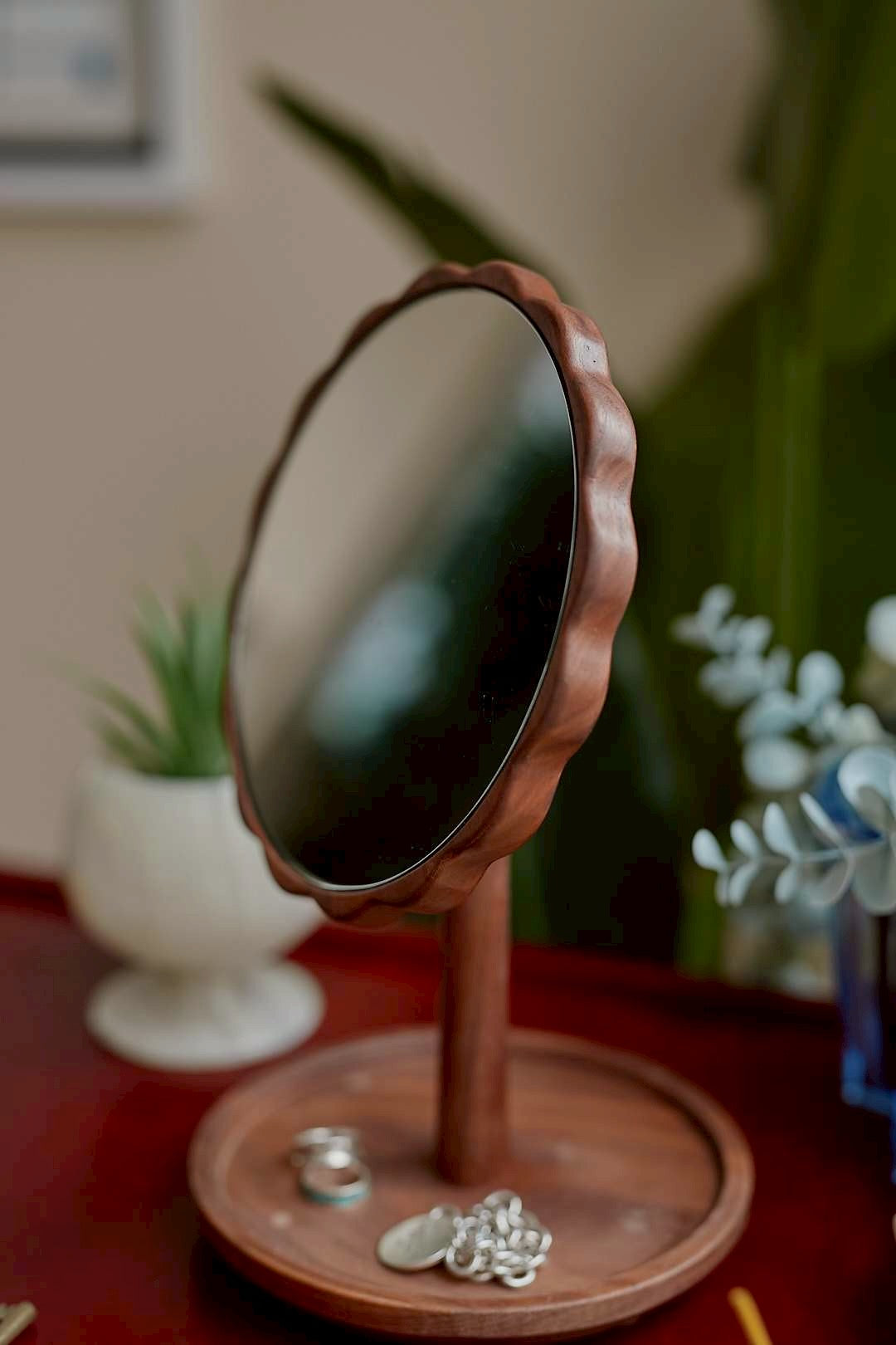 Flower frame wood mirror – daily use(d) store 日常