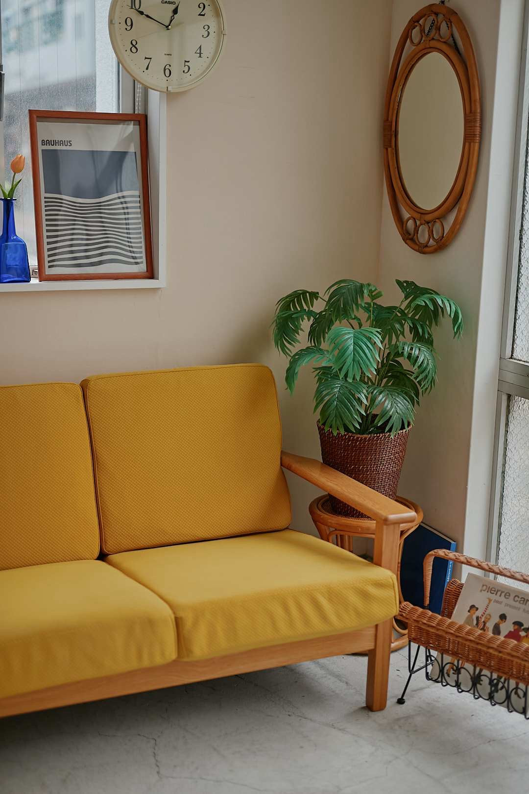 unico Yellow Wood Sofa
