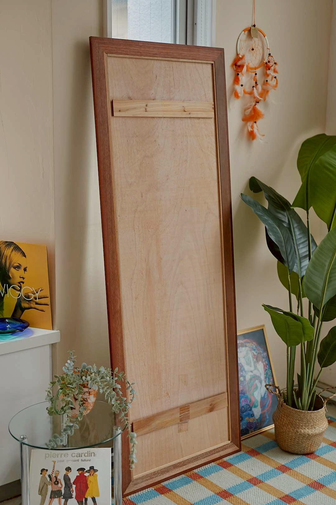 Wood frame floor mirror