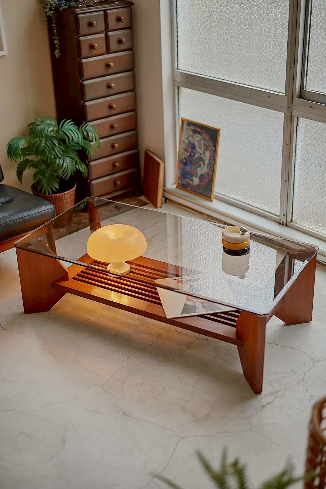 Wood stripe wide table