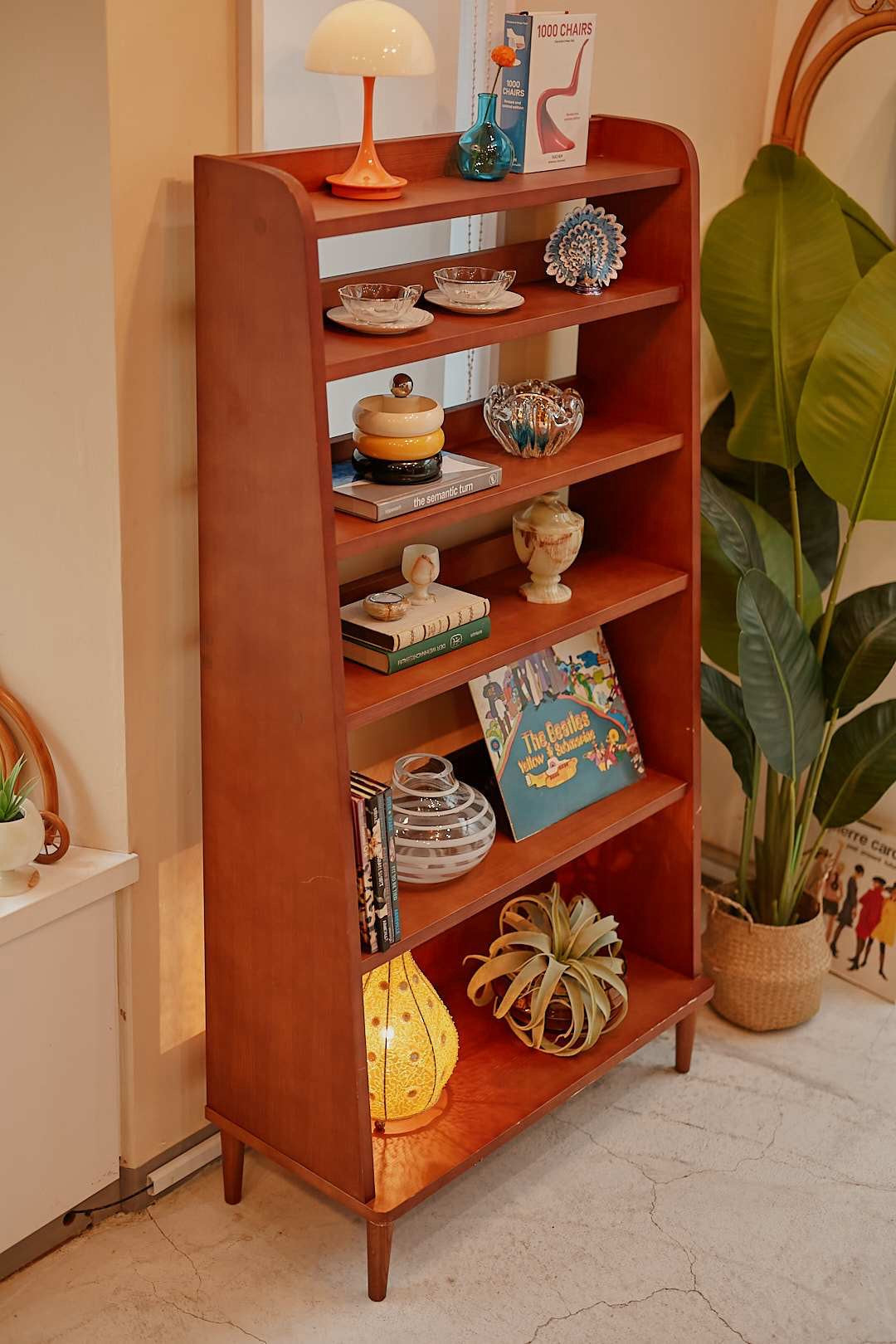 Warm Wood Open Shelf