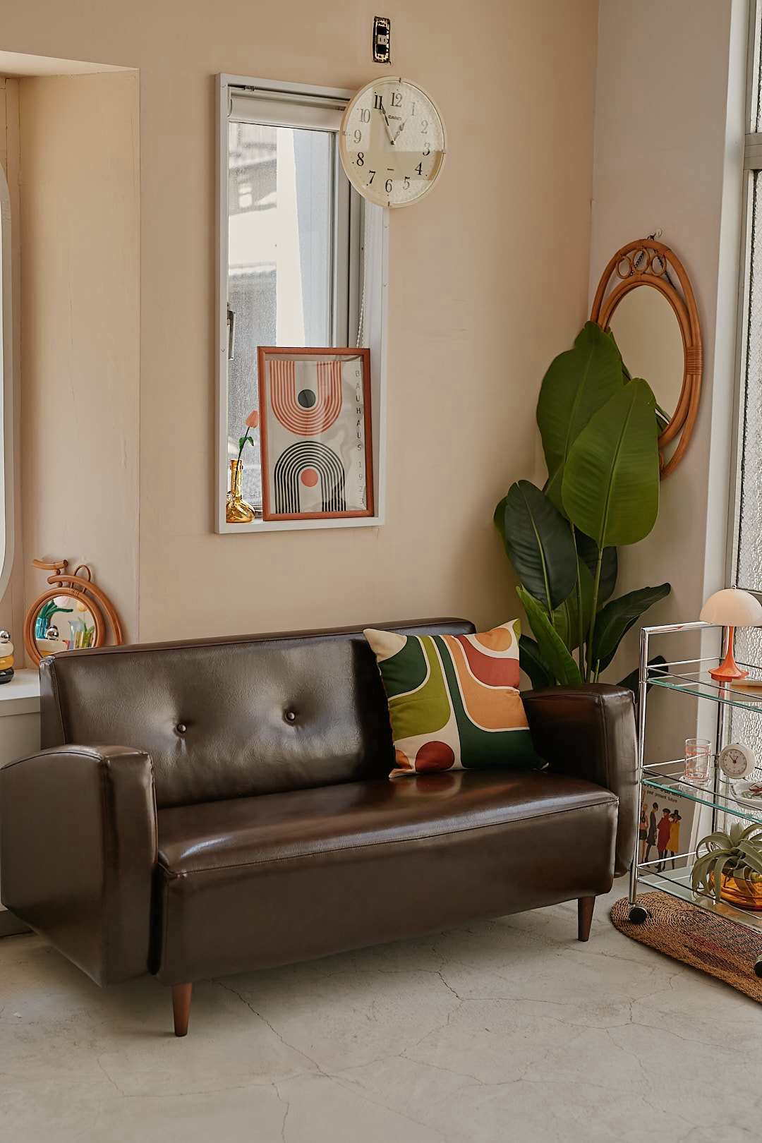 Dark Brown Retro Sofa