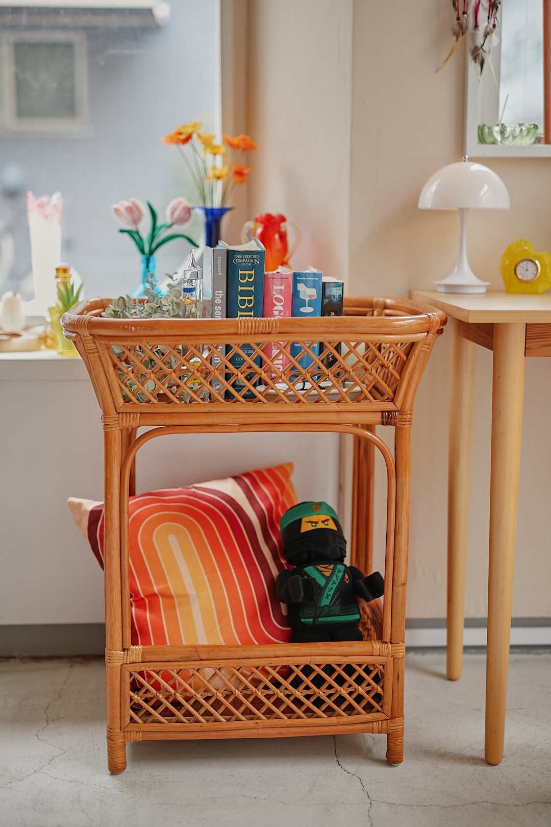 Rattan Double Basket Rack
