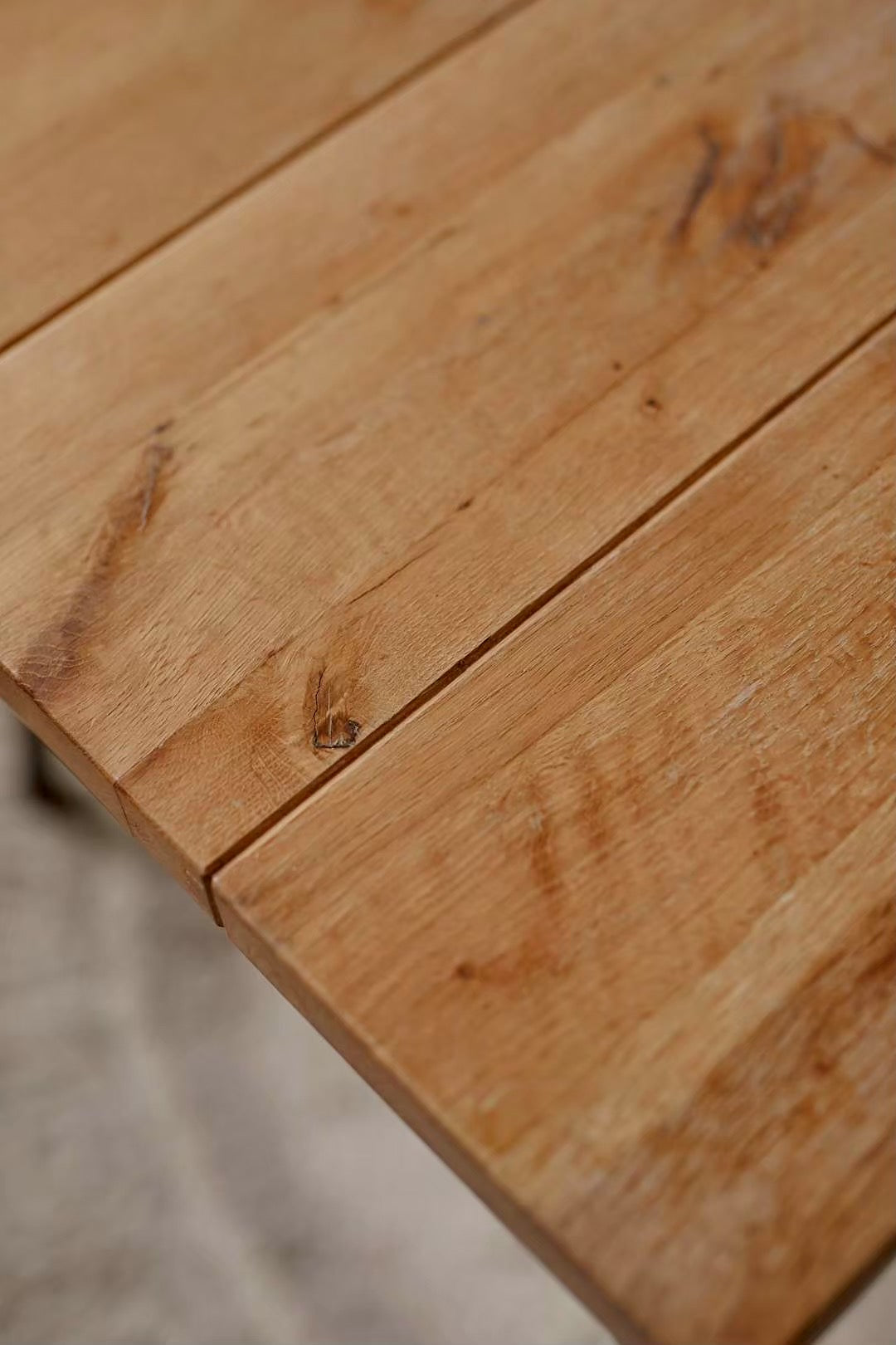 Natural wood dining table