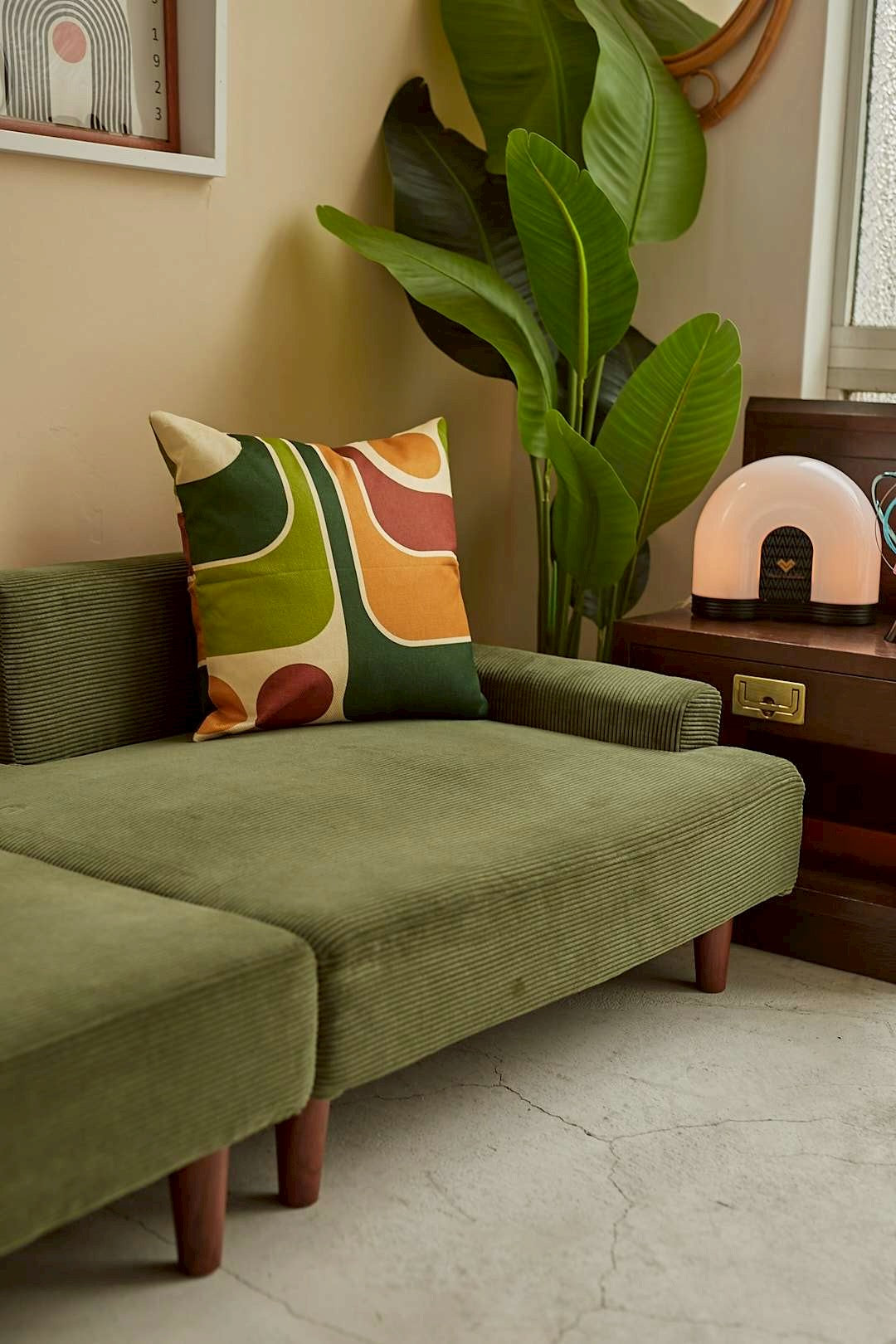 Olive Corduroy Sofa