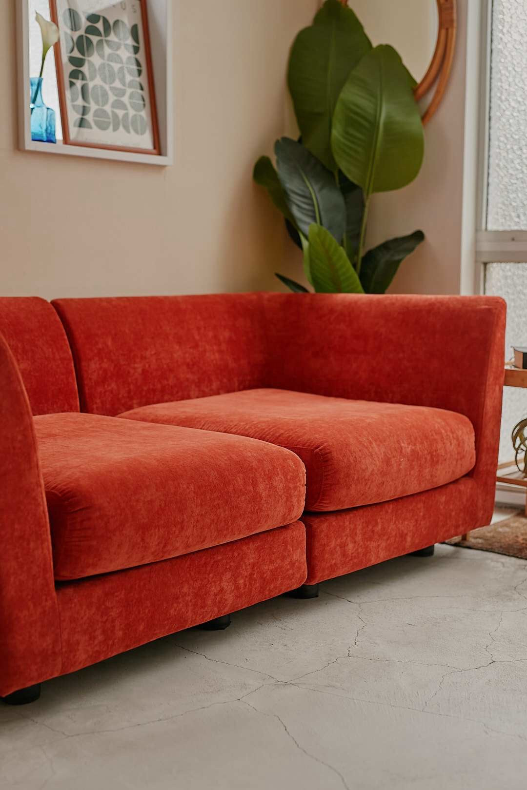 Terracotta Cube Separate Sofa