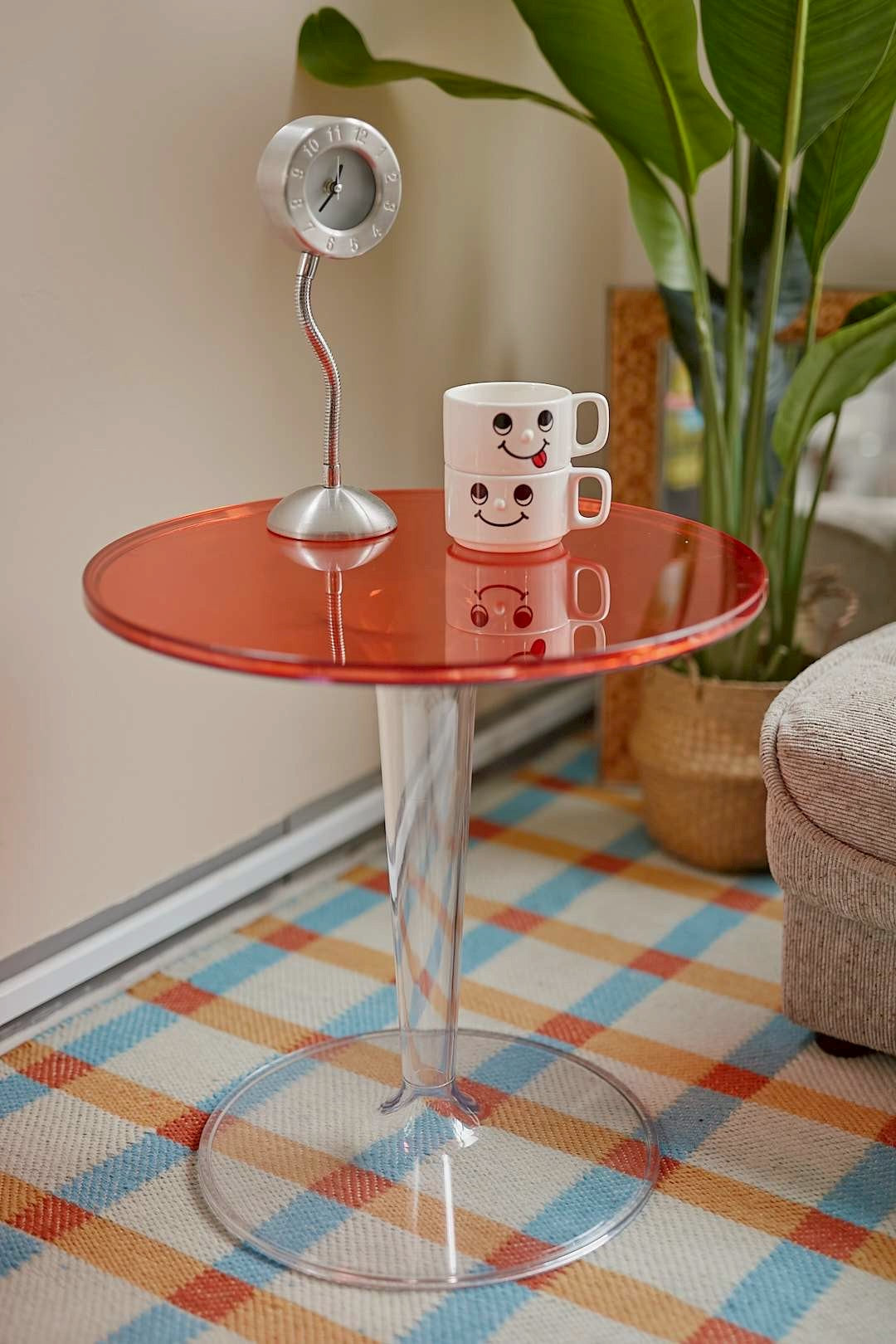 Red Clear Accent Table