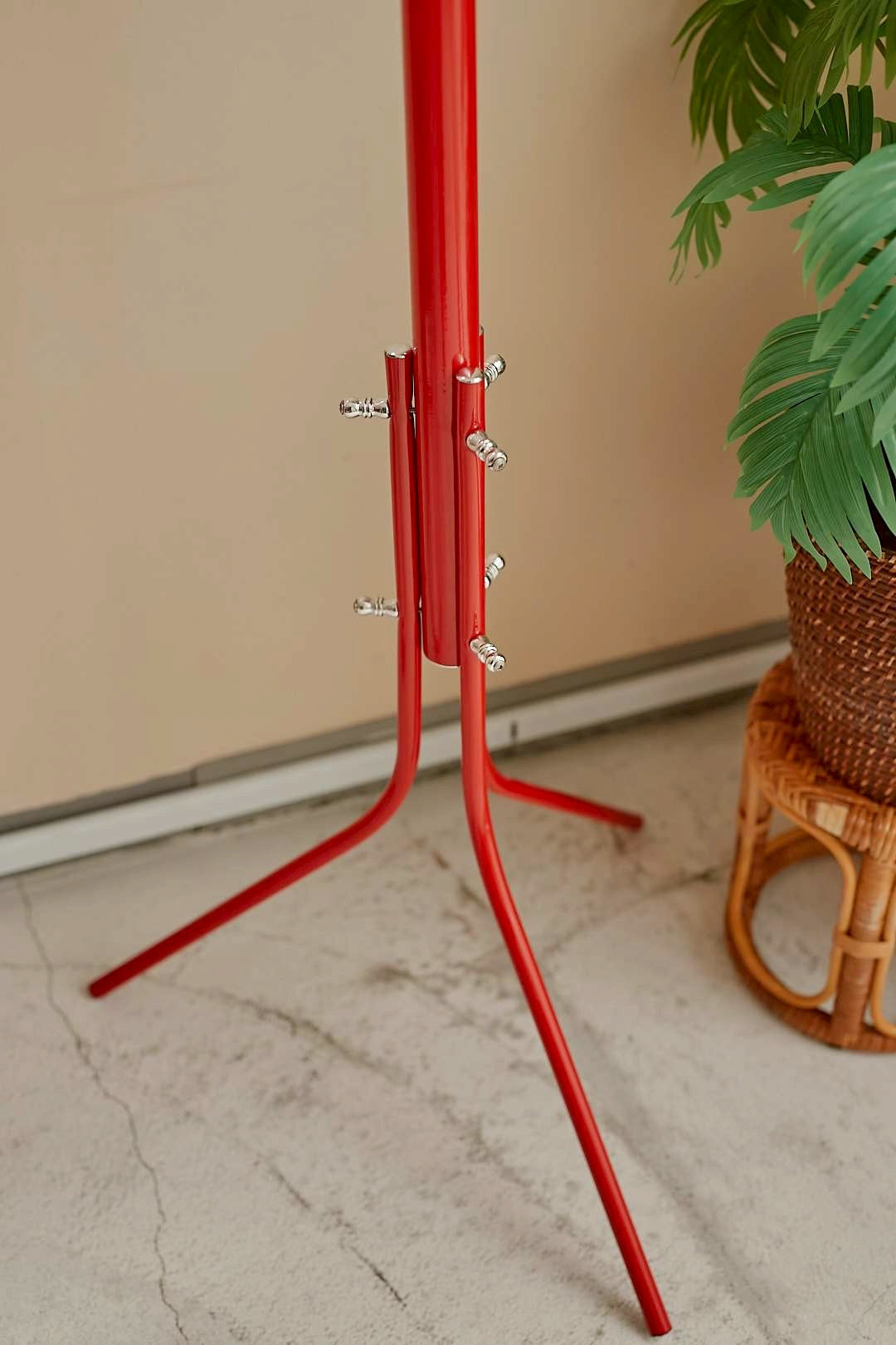 Red Metal Coat Stand